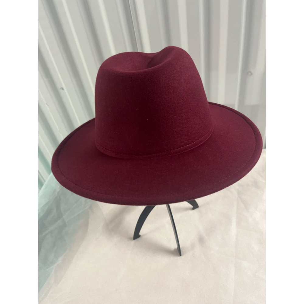 Elegant Burgundy Women's Fedora Hat
